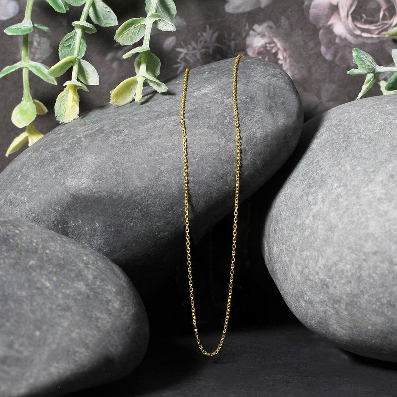 Bids.com 14k Yellow Gold Diamond Cut Cable Link Chain 0.8mm Necklaces