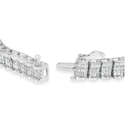 Bids.com 14K White Gold 5.00 Cttw Invisible Set Princess-Cut Diamond Belt and Buckle Tennis 7" Bracelet (H-I Color, SI1-SI2 Clarity) Bracelets