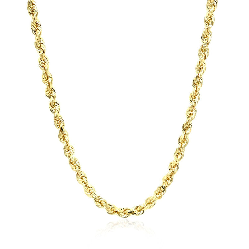 Bids.com 3.5mm 10k Yellow Gold Solid Diamond Cut Rope Chain Necklaces