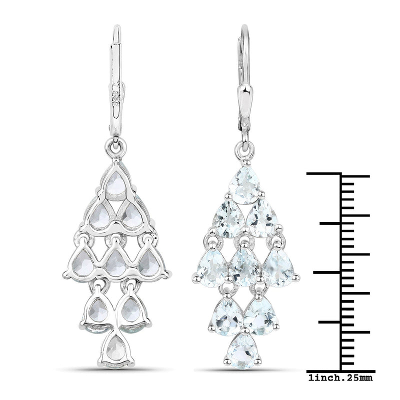 Bids.com 3.96 Carat Genuine Aquamarine .925 Sterling Silver Earrings Earrings