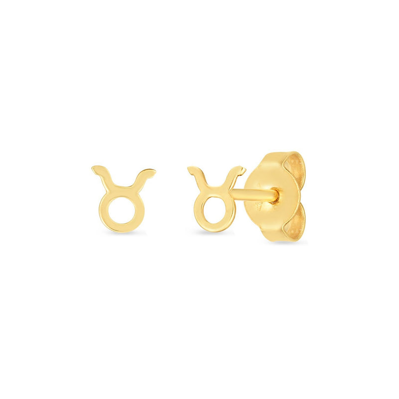Bids.com 14K Yellow Gold Taurus Stud Earrings Earrings
