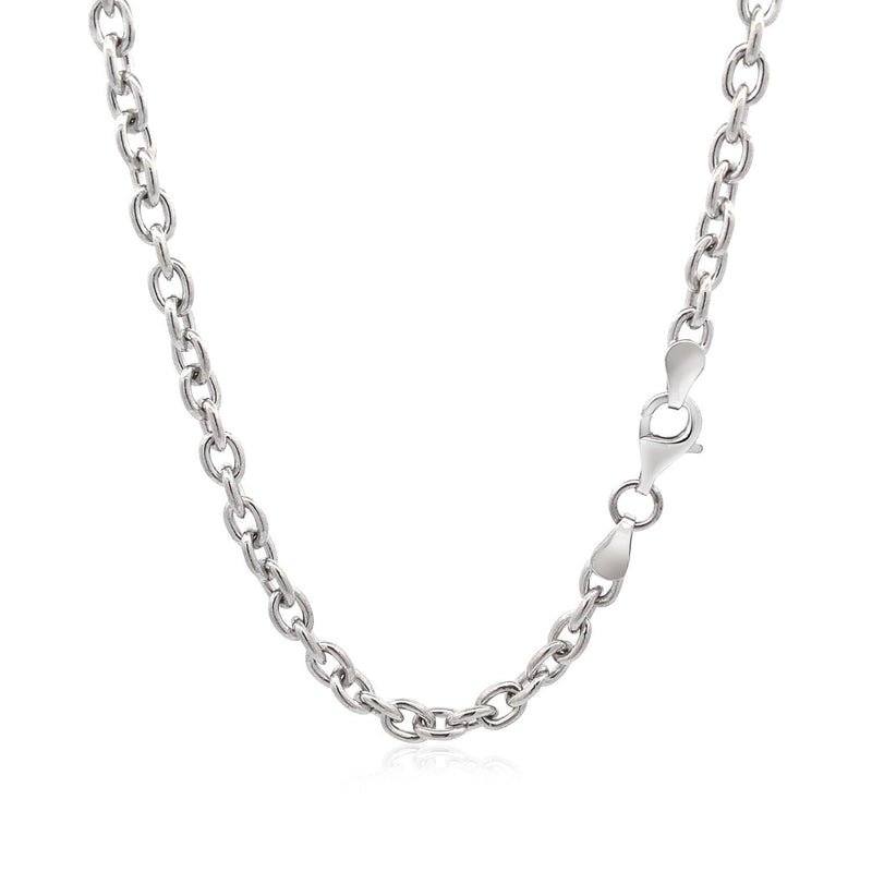 Bids.com Sterling Silver Rhodium Plated Chain Bracelet with a Flat Heart Motif Station Necklaces