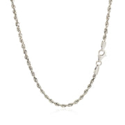 Bids.com 2.5mm 14k White Gold Solid Diamond Cut Rope Chain Necklaces White Smoke 16 / White Gold,18 / White Gold,20 / White Gold,22 / White Gold,24 / White Gold,30 / White Gold