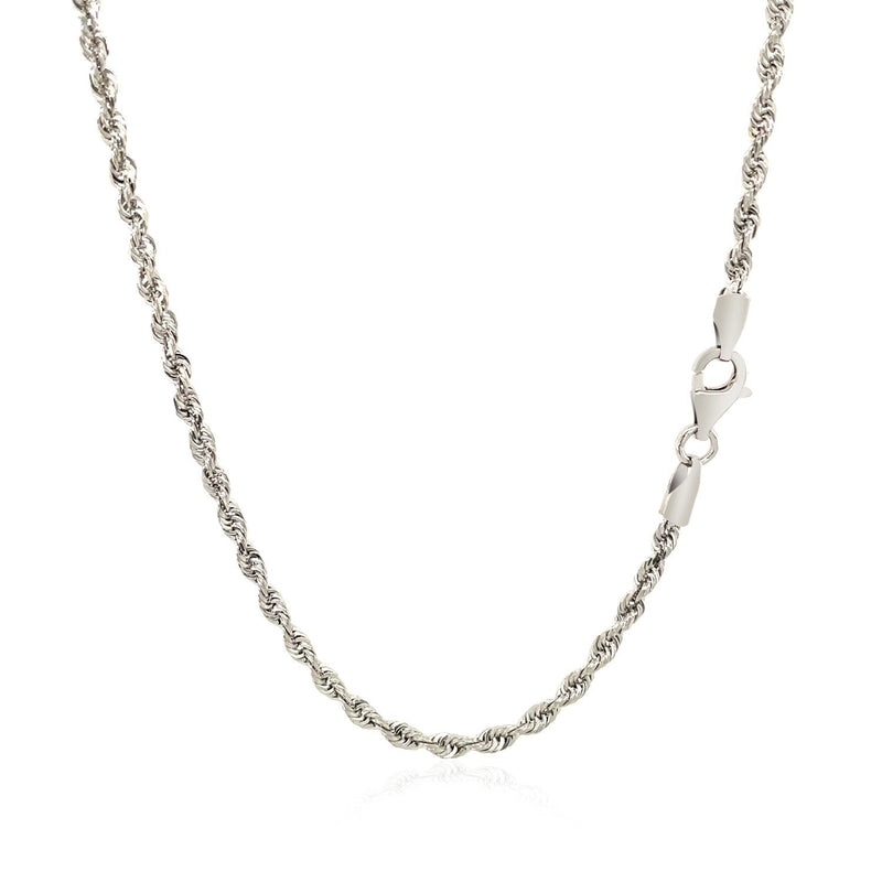 Bids.com 2.5mm 14k White Gold Solid Diamond Cut Rope Chain Necklaces White Smoke 16 / White Gold,18 / White Gold,20 / White Gold,22 / White Gold,24 / White Gold,30 / White Gold