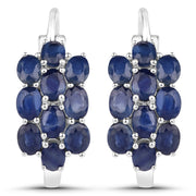 Bids.com 10.40 Carat Genuine Blue Sapphire .925 Sterling Silver 3 Piece Jewelry Set (Ring, Earrings, and Pendant w/ Chain) Jewelry Sets