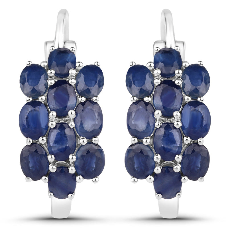 Bids.com 10.40 Carat Genuine Blue Sapphire .925 Sterling Silver 3 Piece Jewelry Set (Ring, Earrings, and Pendant w/ Chain) Jewelry Sets