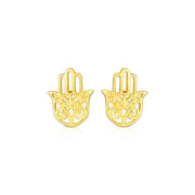 Bids.com 14k Yellow Gold Polished Hand of Hamsa Post Earrings Earrings