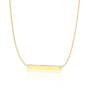 Bids.com 14k Yellow Gold Smooth Flat Horizontal Bar Style Necklace Necklaces