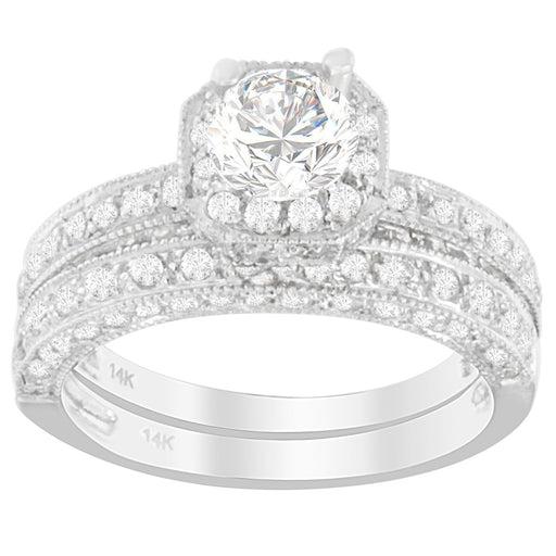 Bids.com 14K White Gold 1 ct. TDW Round Cut Diamond Ring (G-H, I1-I2) Rings