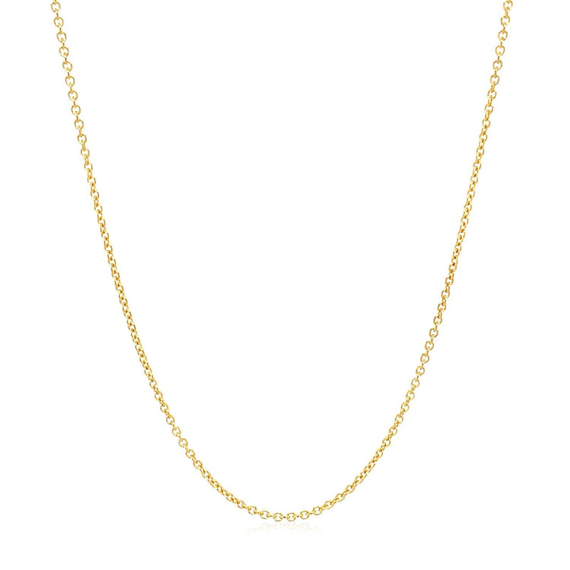 Bids.com 14k Yellow Gold Round Cable Link Chain 1.2mm Necklaces