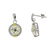 Bids.com Cubic Zirconium Dangle Earrings Sterling Silver Earrings