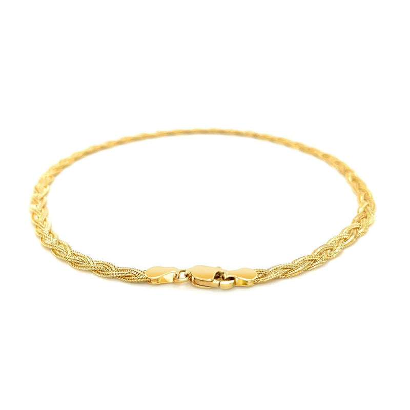 Bids.com 3.5mm 14k Yellow Gold Braided Bracelet Bracelets