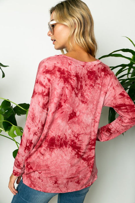 Plus Tie Dye Twist Bottom Top