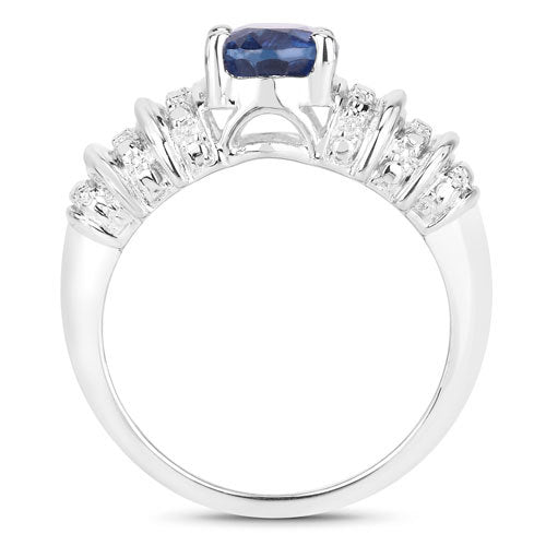 Bids.com 1.40 Carat Genuine Kyanite .925 Sterling Silver Ring Rings