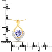 Bids.com 0.96 Carat Genuine Tanzanite and White Topaz .925 Sterling Silver Pendant Pendants
