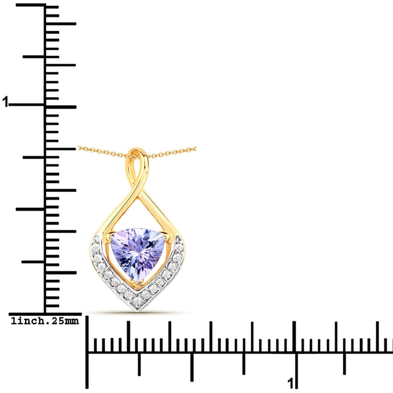 Bids.com 0.96 Carat Genuine Tanzanite and White Topaz .925 Sterling Silver Pendant Pendants