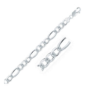 Bids.com Rhodium Plated 8.1mm Sterling Silver Figaro Style Chain Necklaces