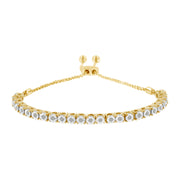 Bids.com 10K Yellow Gold over .925 Sterling Silver 1/4 Cttw Miracle-Set Diamond 4â€-10â€ Adjustable Bolo Tennis Bracelet (I-J Color, I3 Clarity) Bracelets