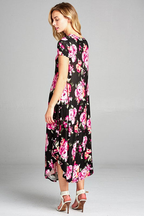 FLORAL SWING CASUAL MAXI DRESS