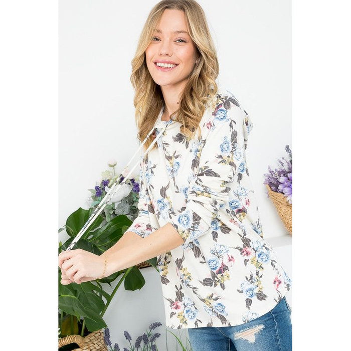 ALLOVER FLORAL SWEATSHIRT TOP