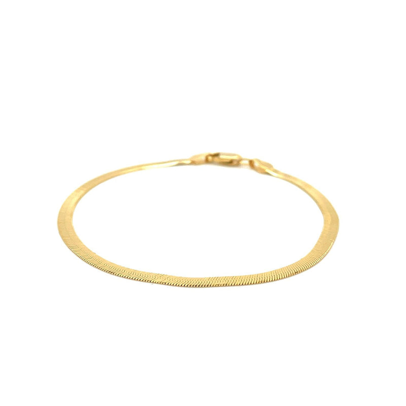 Bids.com 3.0mm 14k Yellow Gold Super Flex Herringbone Bracelet Bracelets