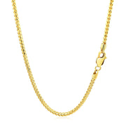 Bids.com 2.2mm 14k Yellow Solid Gold Diamond Cut Round Franco Chain Necklaces
