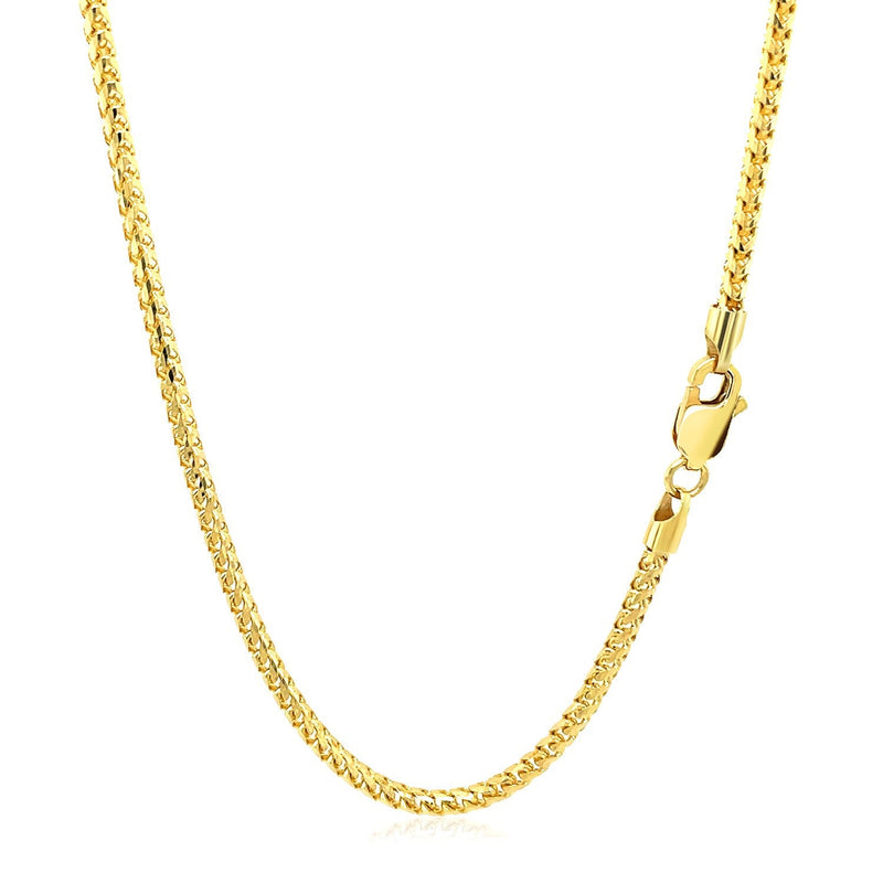 Bids.com 2.2mm 14k Yellow Solid Gold Diamond Cut Round Franco Chain Necklaces