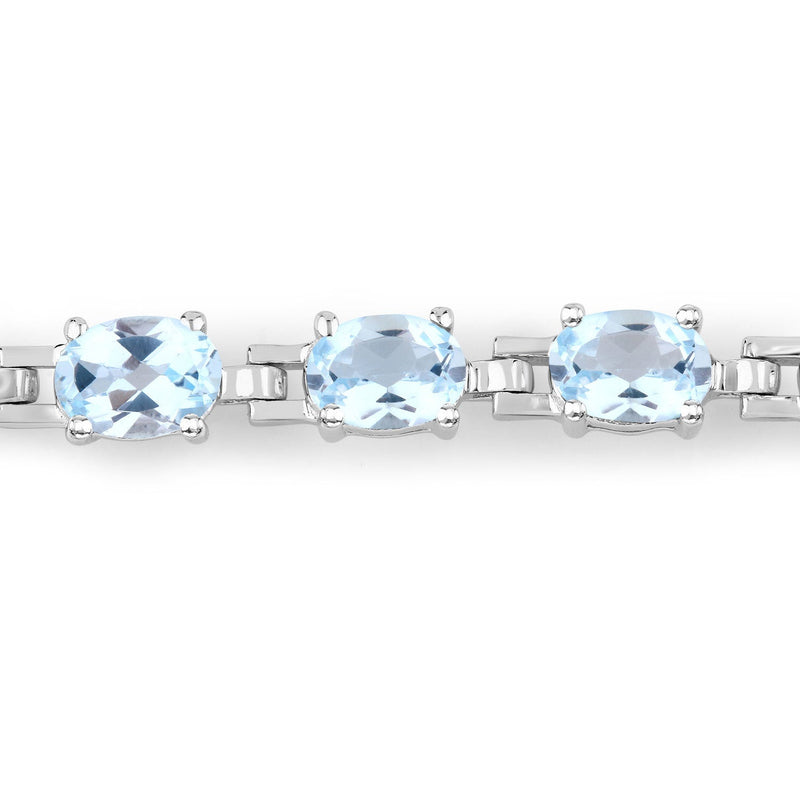Bids.com 7.60 Carat Genuine Blue Topaz .925 Sterling Silver Bracelet Bracelets
