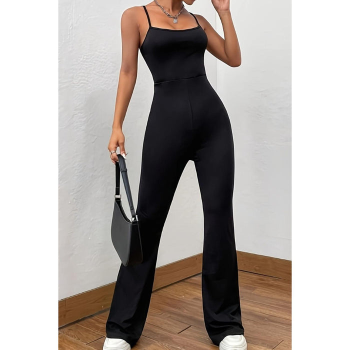 Square Neck Spaghetti Strap Jumpsuit