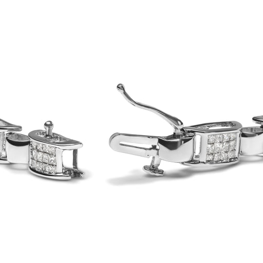 Bids.com 14K White Gold 2.00 Cttw Princess Diamond Invisible Set Link Bracelet (H-I Color, SI2-I1 Clarity) - 7" Bracelets