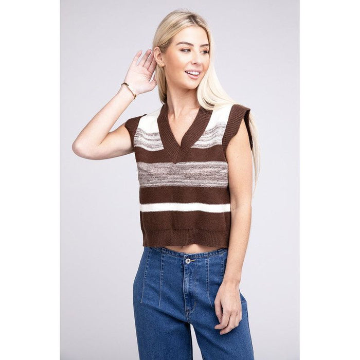 Striped Pattern Sweater Vest