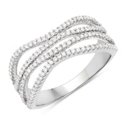 Bids.com 0.46 Carat Genuine White Diamond 14K White Gold Ring (F-G Color, SI Clarity) Rings