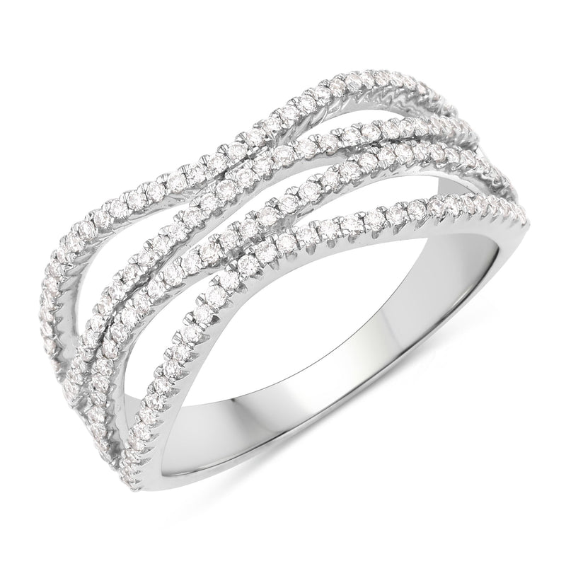 Bids.com 0.46 Carat Genuine White Diamond 14K White Gold Ring (F-G Color, SI Clarity) Rings