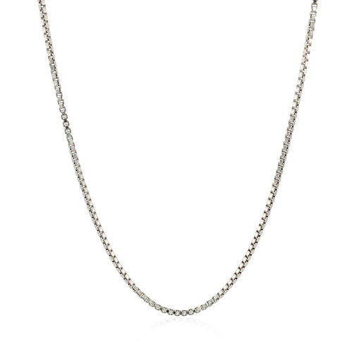 Bids.com Sterling Silver Rhodium Plated Box Chain 1.3mm Necklaces