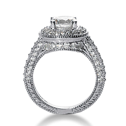 Bids.com 14k White gold Vintage Halo Diamond Semi-Mount Rings