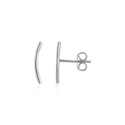 Bids.com 14k White Gold Curve Climber Post Earrings Earrings