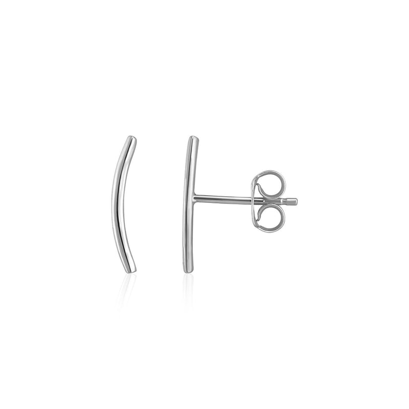 Bids.com 14k White Gold Curve Climber Post Earrings Earrings