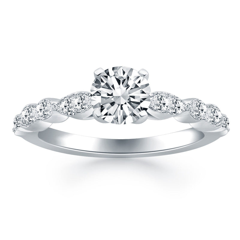 Bids.com 14k White Gold Fancy Shaped Diamond Engagement Ring Rings