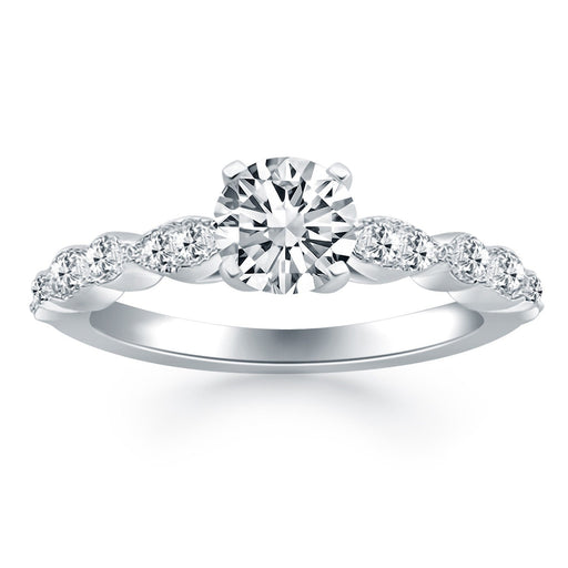 Bids.com 14k White Gold Fancy Shaped Diamond Engagement Ring Rings