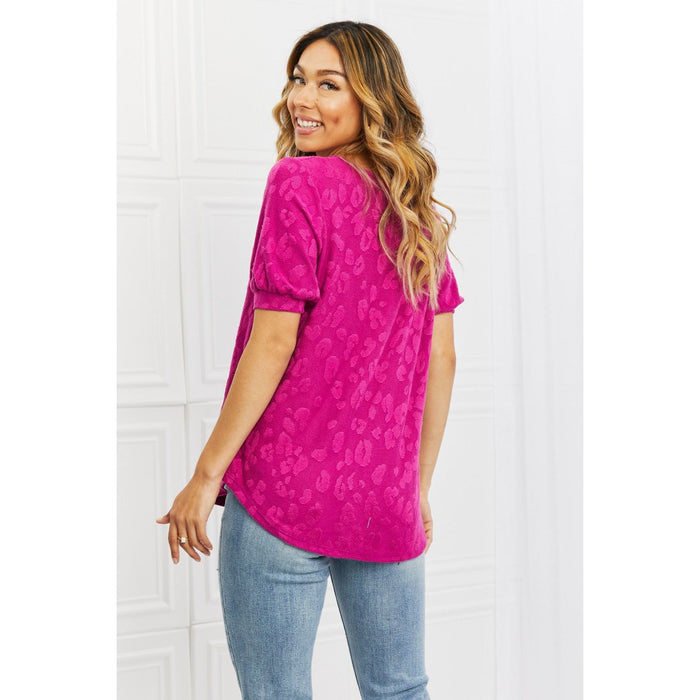 Carnival Vibes Animal Textured Top in Magenta