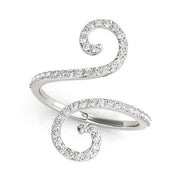 Bids.com 14k White Gold Diamond Open Flourish Style Ring (1/2 cttw) Rings