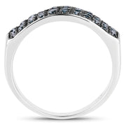 Bids.com 0.40 Carat Genuine Blue Diamond .925 Sterling Silver Ring Rings