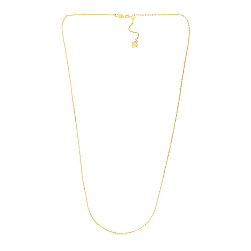 Bids.com 14k Yellow Gold Adjustable Rope Chain 1.0mm Necklaces