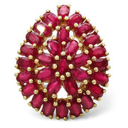 Bids.com 14K Yellow Gold Plated 9.30 Carat Genuine Ruby .925 Sterling Silver Ring Rings