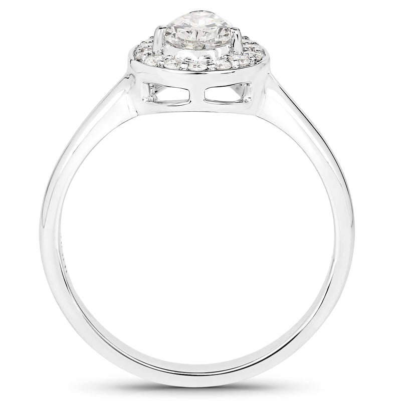 Bids.com 14K White Gold 0.70 Carat Genuine White Diamond Ring Rings