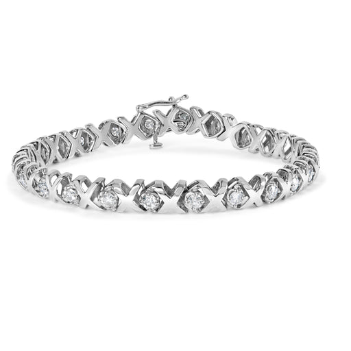 Bids.com 10k White Gold 2.00 Cttw Round-Cut Diamond "XOXO" Link 7" Bracelet (I-J Color, I2-I3 Clarity) Bracelets