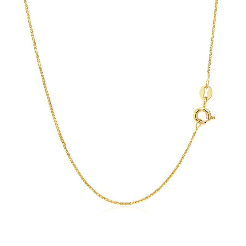 Bids.com 14k Yellow Gold Diamond Cut Round Wheat Chain 0.6mm Necklaces