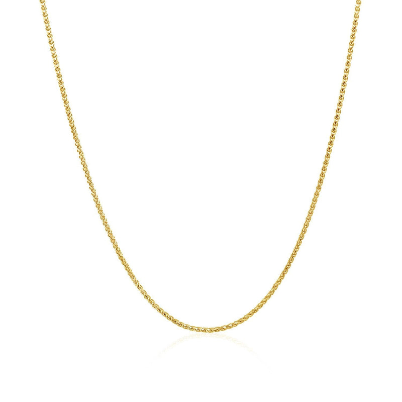 Bids.com 14k Yellow Gold Diamond Cut Round Wheat Chain 1.0mm Necklaces