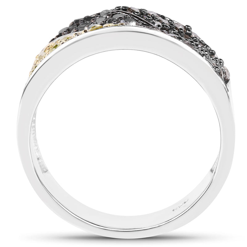 Bids.com 1.32 Carat Genuine multi Diamond .925 Sterling Silver Ring Rings