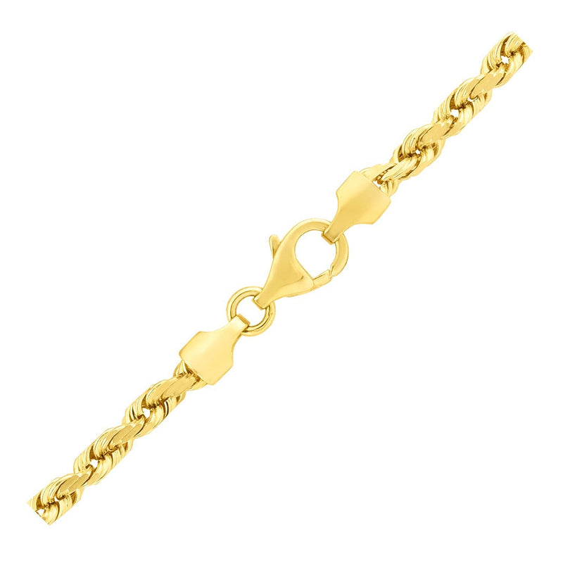 Bids.com 4.0mm 14k Yellow Gold Solid Diamond Cut Rope Bracelet Bracelets White Smoke 7 / Yellow Gold,8 / Yellow Gold